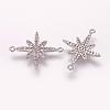 Brass Micro Pave Cubic Zirconia Links ZIRC-G097-08-2