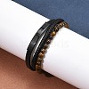 Braided Leather Multi-strand Bracelets for Men BJEW-Z081-16EB-3