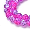 Spray Painted Crackle Glass Beads Strands CCG-Q002-10mm-09-2