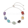 Chakra Theme Mixed Gemstone Beaded Sider Bracelets for Women BJEW-JB11304-2