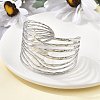 304 Stainless Steel Cuff Bangles for Women BJEW-M055-01P-3