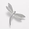 Trendy Dragonfly Necklace Findings 304 Stainless Steel Textured Pendants X-STAS-L012-D05P-1