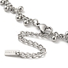 304 Stainless Steel Round Ball Charms Link Chain Anklets AJEW-G054-01P-3