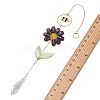 Alloy Enamel Bee & Glass Flower Crystal Suncatcher HJEW-TA00475-01-2