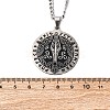 304 Stainless Steel Odin Rune Raven Arrowhead Pendant Twisted Chain Necklaces for Men NJEW-S440-03B-AS-3