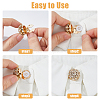 6Pcs Brass & Acrylic Rhinestone Cufflinks BUTT-DC0001-17B-4