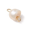 6Pcs 2 Colors Natural Freshwater Pearl Potato Connector Charms with 304 Stainless Steel Double Loops PALLOY-JF04947-4