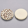 Painted Natural Wood Beads X-WOOD-N006-07E-2