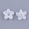 5-Petal Transparent Acrylic Bead Caps X-FACR-T001-06-2