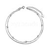 SHEGRACE 925 Sterling Silver Multi-Strand Anklet JA88A-1