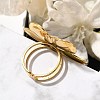 Flower Stainless Steel Open Cuff Ring for Women RJEW-R006-03G-02-3