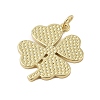 Four-Leaf Clover Rack Plating Brass Pendants KK-Z074-27G-2