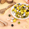 Kissitty DIY Bee Wooded Ornaments Kit DIY-KS0001-28-15