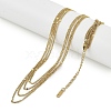 Stainless Steel Twisted Chain Multi Layer Necklaces for Women NJEW-D088-03G-02-1