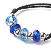Faceted Glass European Beads Cord Bracelet BJEW-JB07035-02-4