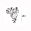 316L Surgical Stainless Steel & G23 Titanium & Crystal Rhinestone Flat Round Cartilage Earrings WGA7630-38-1