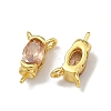 Brass Pave Single Cubic Zirconia Peg Bails Pin Charms KK-D226-01G-06-2