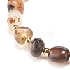 Natural Black Agate(Dyed) Round Beaded Stretch Bracelet BJEW-JB08197-07-5