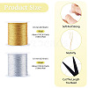 2 Rolls 2 Colors 3-Ply Round PET Metallic Thread MCOR-TA0001-03A-4