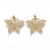 Brass Micro Pave Cubic Zirconia Pendants ZIRC-F115-12G-1