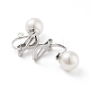 304 Stainless Steel Clip-on Earring Findings with Imitation Pearl Plastic Beaded STAS-H216-03D-P-2