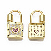 Brass Micro Pave Cubic Zirconia Screw Carabiner Lock Charm ZIRC-R110-019-NF-2