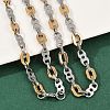201 Stainless Steel 8 & Oval Link Chain Necklaces for Women NJEW-B143-03GP-3