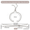 Beebeecraft 10Pcs Adjustable 304 Stainless Steel Slider Bracelet/Bolo Bracelets Making STAS-BBC0001-63P-2