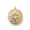 Brass Micro Pave Clear Cubic Zirconia Pendants KK-L225-020G-1