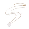 Irregular Raw Natural Gemstone Pendant Necklace with Brass Chain for Women NJEW-JN03832-4