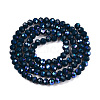 Electroplate Opaque Solid Color Glass Beads Strands EGLA-A044-P4mm-L16-3