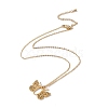 Initial Letter with Butterfly Pendant Necklace NJEW-C026-01G-U-2