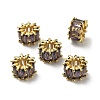 Brass Micro Pave Cubic Zirconia European Beads KK-B142-13C-02G-1
