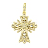 Rack Plating Brass Micro Pave Clear Cubic Zirconia Pendants KK-B091-24G-1