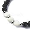 Natural Lava Rock Round Beaded Bracelets BJEW-JB09877-02-3