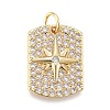 Brass Micro Pave Clear Cubic Zirconia Pendants ZIRC-M108-33-2