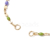 304 Stainless Steel Colorful Enamel Link Chain Slider Bracelet Makings AJEW-JB01281-2