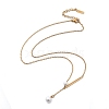 Ion Plating(IP) 304 Stainless Steel & White Plastic Pearl Round & Oval Pendant Necklaces for Women NJEW-P320-17G-4