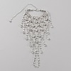 Crystal Rhinestone Chain Tassel Ring Bracelet BJEW-WH0012-06S-1