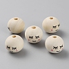 Schima Wood European Beads WOOD-WH0132-03A-1
