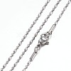 Non-Tarnish 304 Stainless Steel Oval & Disc Beaded Necklace with Lobster Claw Clasps for Men Women STAS-E443-72E-1