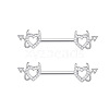 304 Stainless Steel Clear Cubic Zirconia Nipple Rings WGE5BE3-06-1