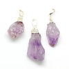 Natural Raw Rough Gemstone Amethyst Pendants G-M040-M04-1