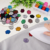 60Pcs 15 Colors Rose Shape Cloth Iron on Embroidered Patches PATC-FG0001-30-3