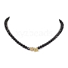 Brass with Glass Beaded Necklaces NJEW-JN04703-2