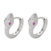 Brass Cubic Zirconia Hoop Earrings EJEW-Q014-09P-2