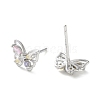 925 Sterling Silver Micro Pave Clear Cubic Zirconia Stud Earrings EJEW-P296-25P-2