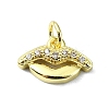 Brass Micro Pave Cubic Zirconia Pendants KK-H475-25G-03-1