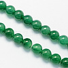 Round Dyed Natural Dyed & Heated Green Onyx Agate Beads Strands X-G-S123-6mm-1