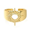 Rack Plating Brass Open Cuff Rings for Women RJEW-M022-25G-2